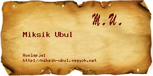 Miksik Ubul névjegykártya